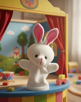 Títere de mano con diseño de animales.